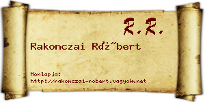 Rakonczai Róbert névjegykártya