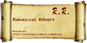 Rakonczai Róbert névjegykártya